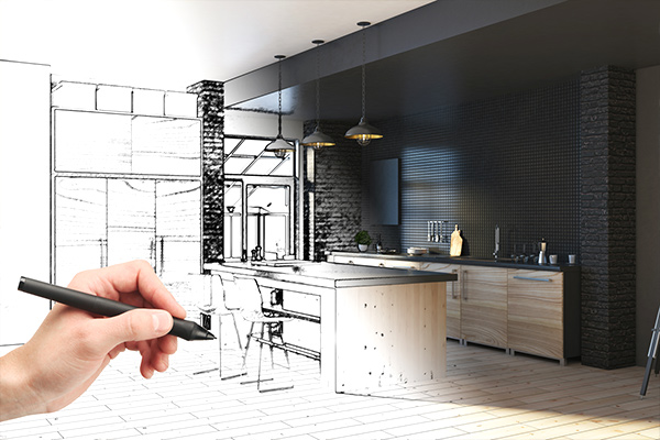Sketching of kitchen